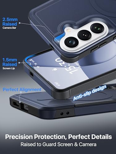 for Samsung Galaxy S26 Case Rugged Dual-Layer Shockproof Blue | Fit for Magsafe, Heavy Duty Military-Grade Protection, Matte Finish Scratch Resistant Anti-Fingerprint, S 26 Phone Case - color: Blue