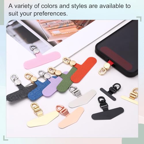 uxcell Rotating Phone Lanyard Tab Ultra-Thin No-Adhesive Phone Tether Patch - color: Silver Dial, Burgundy Patch