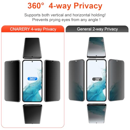 2 Pack 4 Way 360 ° Matte Privacy Screen Protector for Samsung Galaxy S22 Plus 6.6 Inch [Not Glass], Anti-Scratch, Anti-Glare, Support Fingerprint Unlock - size: Samsung Galaxy S22 Plus