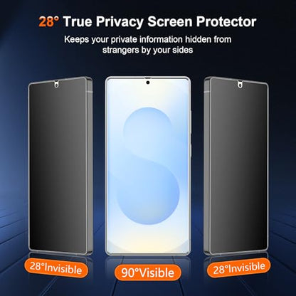 [2 Pack Anti Glare Matte Privacy TPU Screen Protector for Samsung Galaxy S25 (Not Glass), Fingerprint Sensor Compatible, Full Adhesive Flexible Film, Easy Installation - size: Galaxy S25