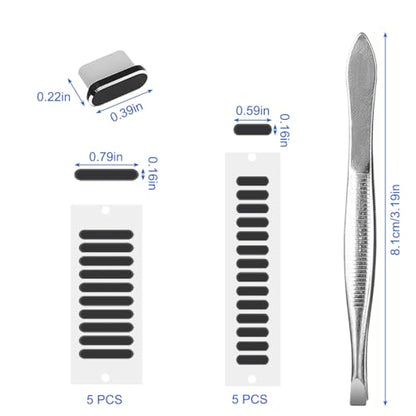 112 Pcs Speaker Anti Dust Protector Kit, Phone Speaker Dust Cover Dustproof Stickers, Speaker Dust Mesh & USB C Dust Plug & Tweezers Compatible with Phone iPhone 14 13 Plus Pro Max, Galaxy S23/S22/S21 - size: 112 Pcs
