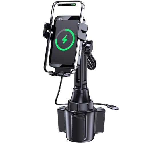 Wireless Car Charger 15W Cup Holder Air Vent Phone Mount Car Charger - style: Cup holder