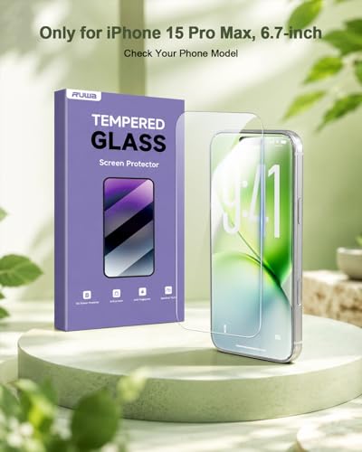 Screen Protector for iPhone 15 Pro Max, 3-Pack 6.7 Inch Tempered Glass Film | Ultra HD, 9H Hardness, Anti-Scratch Protection, Anti-Fingerprint, Case Friendly, Easy Install, Bubble-Free, Easy Install - size: for iPhone 15 Pro Max-6.7 inch 3-Pack