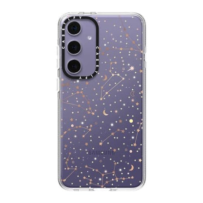 CASETiFY for Galaxy S24+ Case - Impact Clear | Not Yellowing | 6.6 ft. Drop Protection | Space pattern on clear background/ gold stars and moon universe | Clear - color: Space pattern on clear background, size: Galaxy S24+
