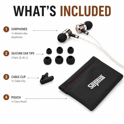 Sephia SP3060VC Earbuds Wired in-Ear Headphones with Mic