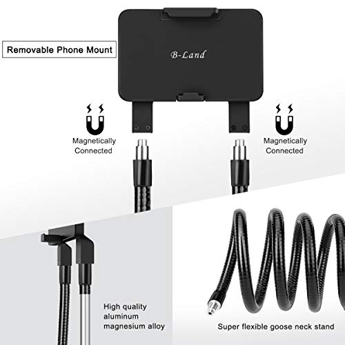 B-Land Cell Phone Holder, Universal Mobile Phone Stand, Lazy Bracket, DIY Flexible Mount Stand with Multiple Function (Black) - color: Black