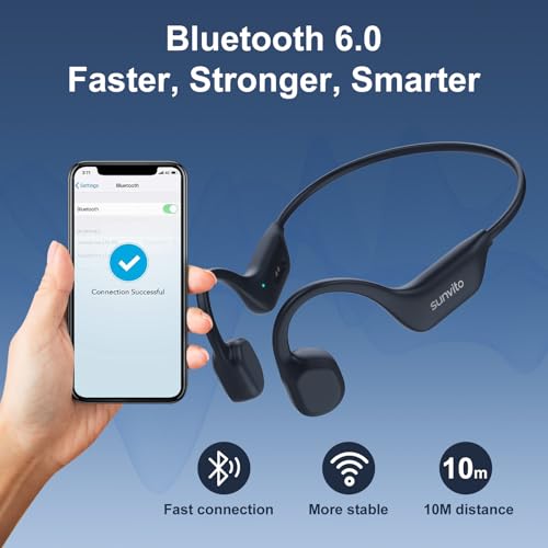 Bone Conduction Headphones Bluetooth 6.0,Open Ear Wireless Sport Headphones