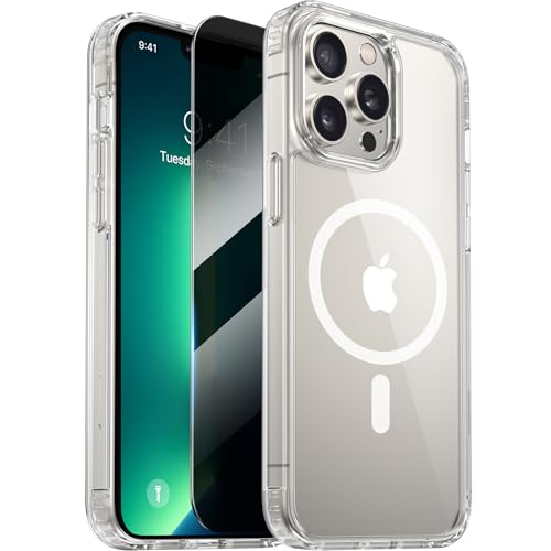 Diaclara Magnetic for iPhone 13 Pro Max Case, [with Privacy Screen Protector] [Anti Spy] [Military Grade Drop Protection] Heavy Duty Full-Body Shockproof Phone Case, Clear - color: Magnetic Clear, size: iPhone 13 Pro Max 6.7"