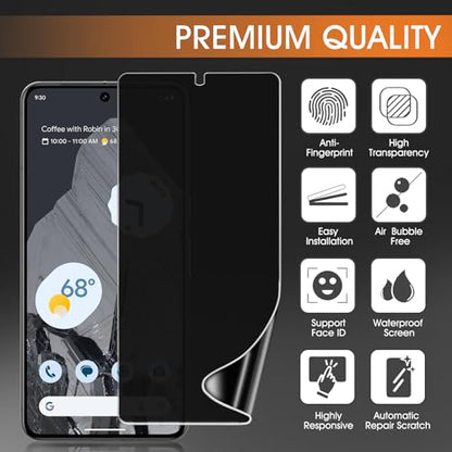 3 Pack TPU Privacy Screen Protector for Google Pixel 8 6.2" - size: Google Pixel 8