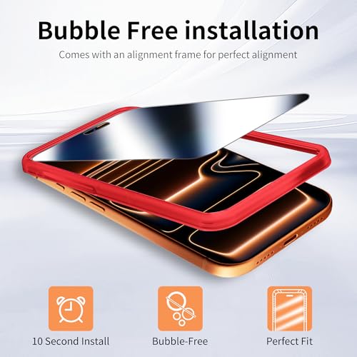 2 Pack Mirror Privacy Screen Protector for iPhone 17 - color: Silver iPhone 17