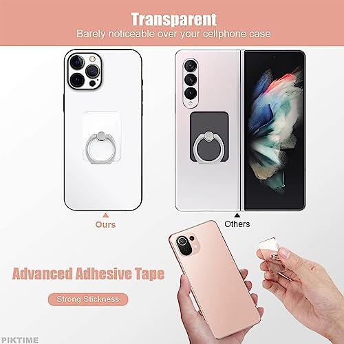 4 Pcs Cell Phone Grips, Clear Acrylic, 360° Rotation, 3 Colors
