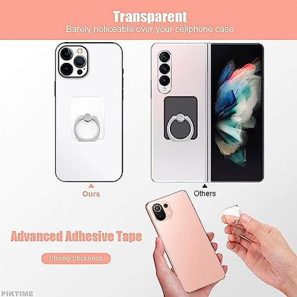 4 Pcs Cell Phone Grips, Clear Acrylic, 360° Rotation, 3 Colors