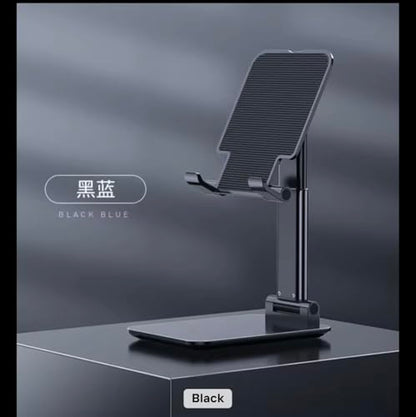 Phone and Tablet Stand, Adjustable, Foldable Universal Mount, Compatible with iPhone, iPad. Useful for Study Table, Office, Home etc. Phone, Ipad, Stand. (Black) - color: Black
