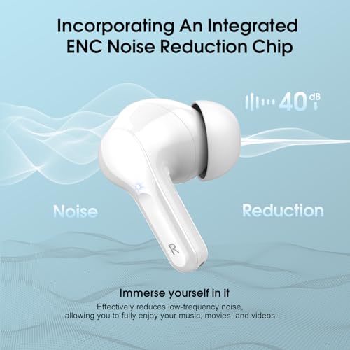 Wireless Earbuds, Bluetooth 5.4 Headphones HiFi Stereo, Bluetooth Earbuds - color: White