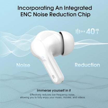 Wireless Earbuds, Bluetooth 5.4 Headphones HiFi Stereo, Bluetooth Earbuds - color: White