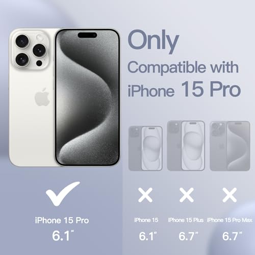 JETech Silicone Case for iPhone 15 Pro, Winter Blue | Silky Soft Touch, Shockproof Protection, Scratch Resistant, Microfiber Lining - color: Winter Blue, size: iPhone 15 Pro