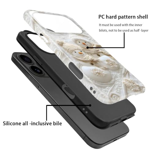 Compatible with iPhone 17 Pro,Anti-Scratch Glossy Case Cover,Christmas Snowman - color: Christmas Snowman, size: IPhone 17 Pro