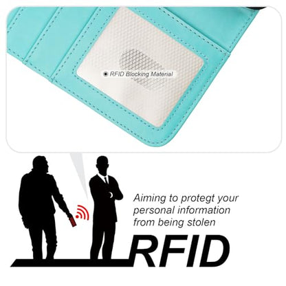 Bocasal Detachable Wallet Case Card Holder for iPhone 13, Light Blue | RFID Blocking Kickstand Card Slots Holder PU Leather Magnetic Shockproof Wrist Strap Removable Flip Protective Cover 6.1 inch - color: Light Blue