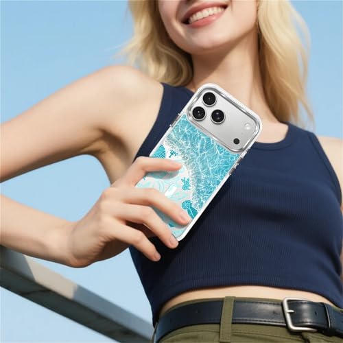 VisEnt Clear Case for iPhone 17 Pro Max, Magnetic Phone Case, Transparent Slim Cover, Military Grade Protection, Shockproof, Anti-Yellowing, Scratch Resistant, Ocean Wave Shell - color: Ocean Wave Shell, size: Iphone 17 Pro Max