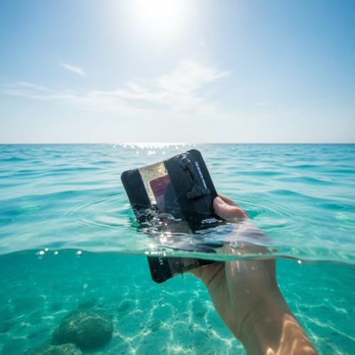 Heavy Duty Airtight Wallet Submersible Waterproof Wallet Protection for Keys, Cards - color: Black with Clear Window, size: 5.2" X 4" / 13.5CM X 10 CM
