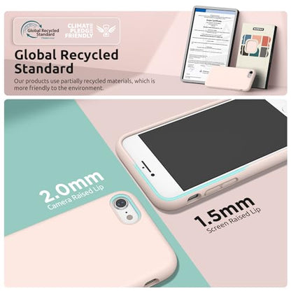 SURPHY Designed for iPhone SE Case, iPhone 8 Case, iPhone 7 Case, Liquid Silicone Phone Case for iPhone se 3rd 2nd SE 2022 SE 2020, Light Pink - color: Light Pink