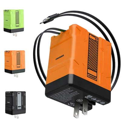 2-in-1 Compatible with 120w Fast Charger, 2025 New Retractable Wall Fasts Charging Power Adapter with All in One Foldable Plug, Multi-Functional Fast Smart Charger for Phone, Tablet, Laptops (Orange) - color: Orange