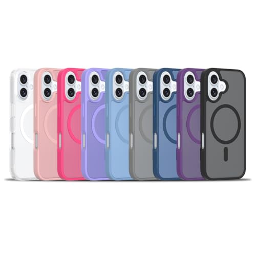 PinLiSheng Magnetic for iPhone 16 Case [Mil-Grade Drop Protection] [Compatible with Magsafe] Shockproof Slim Translucent Matte Protective Phone Case - Light Purple - color: A-Light Purple, size: iPhone 16