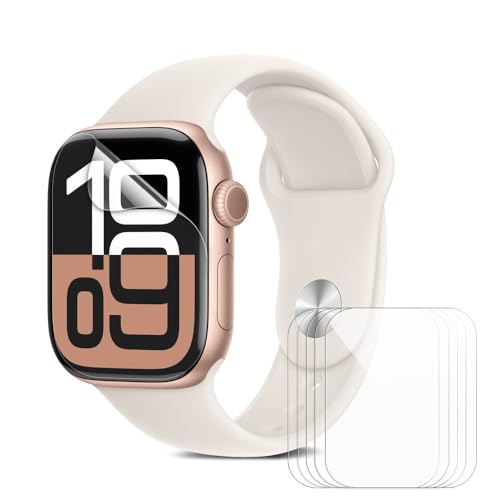5 Pack Screen Protector for Apple Watch Series 9/8/7 45mm – Self-Healing EPU Film, HD Clear, Bubble-Free, Easy Installation, High Response Touch, Flexible Soft Film for iWatch S9/S8/S7 45 mm - size: 45mm Series 9/8/7