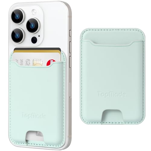 Phone Card Holder, Premium Leather Phone Wallet Stick on, Fit 4 Cards - color: Green