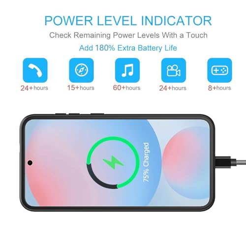 Battery Case for Galaxy S25 Plus, 12000mAh Portable Protective Wireless Charging Case Compatible with Galaxy S25 Plus S25+ 5G 2025 (6.7 inch) Rechargeable Extended Battery Pack Charger Cover (Black) - size: Galaxy S25 Plus -12000mAh