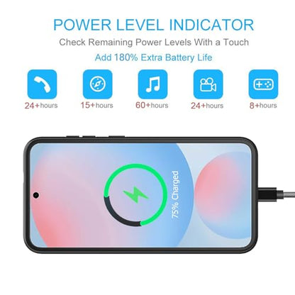 Battery Case for Galaxy S25 Plus, 12000mAh Portable Protective Wireless Charging Case Compatible with Galaxy S25 Plus S25+ 5G 2025 (6.7 inch) Rechargeable Extended Battery Pack Charger Cover (Black) - size: Galaxy S25 Plus -12000mAh