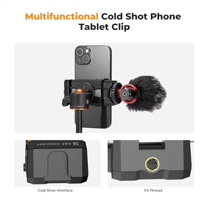 K&F CONCEPT Tablet and Cellphone Tripod Mount Adapter Holder - style: Adjustable Clamp
