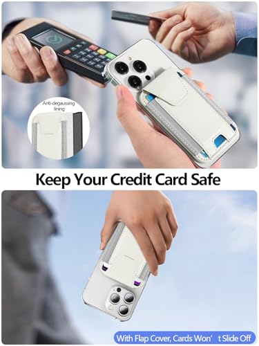 Miroddi for MagSafe Wallet with Privacy Flap, Strongest Magnetic Wallet | 7 Cards Holder, RFID Blocking, Leather Magnetic Phone Wallet for iPhone 17/16/15/14/13/12 Series and Pixel 10, Creamy white - color: Creamy white