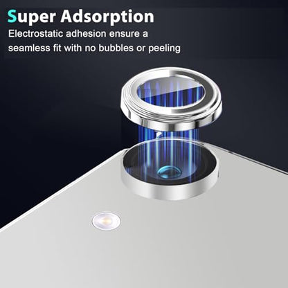 Zeking (2 Set) Camera Lens Protector Compatible with Samsung Galaxy Tab S11 Ultra, Scratch-Resistant HD Clarity Ultra-Thin 9H Tempered Glass with Aluminum Edging, Individual Metal Lens Cover (Silver) - color: Silver