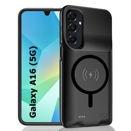 Battery Case for Galaxy A16/A17,Enhanced 10000mAh Portable Protective Wireless Charging Case Support Carplay Compatible with Galaxy A16 A17(6.7 inch) Rechargeable Extended Battery Charger Cover-Black - size: for Galaxy A16/A17