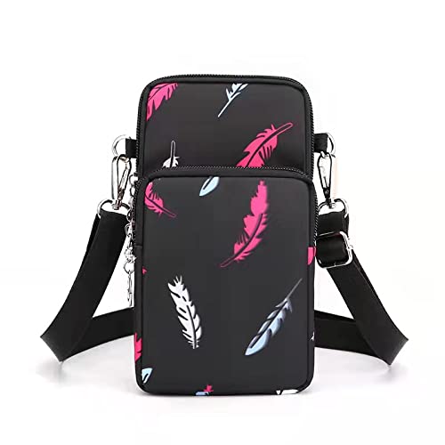 Women Crossbody Cell Phone Purse Case Armband Bag for iPhone 12 13 Mini 14 15 Plus 11 Pro Max Google Pixel 6a 7a 8a 6 7 8 Pro - color: Feather