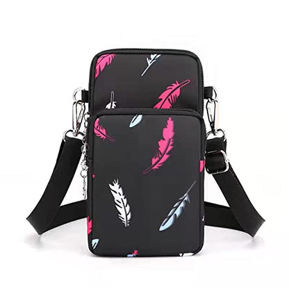 Women Crossbody Cell Phone Purse Case Armband Bag for iPhone 12 13 Mini 14 15 Plus 11 Pro Max Google Pixel 6a 7a 8a 6 7 8 Pro - color: Feather