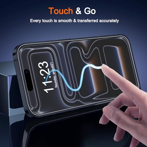 Milomdoi Matte Screen Protector for iPhone 17 Pro,Tempered Glass | 3 Pack 9H+ Hardness, Easy Installation with Mounting Frame, Phone Case Friendly,Shatterproof No Bubble - size: iPhone 17 Pro 6,3 inch