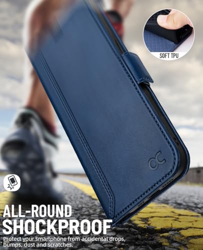 OCASE for iPhone 17e/iPhone 16e Wallet Case, Card Holder, Retro Blue | RFID Blocking, Kickstand, Magnetic Closure, PU Leather Flip Folio, Shockproof TPU Shell, Protective Phone Cover (6.1") - color: Retro Blue