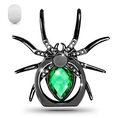 Allengel Spider Phone Ring Holder Stand, Animal Phone Ring Finger Grip Rhinestone Phone Kickstand for All Smartphone - Green - color: Green