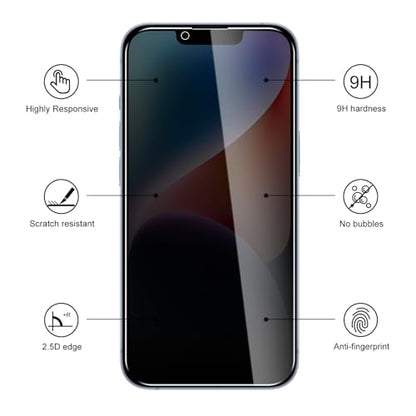 3 Pack Privacy Screen Protector for iPhone 14 Plus/13 Pro Max, 9H Hardness Double Shatterproof Anti-Spy Tempered Glass Film, Easy Installation, Case-Friendly - size: iPhone 14 Plus/13 Pro Max