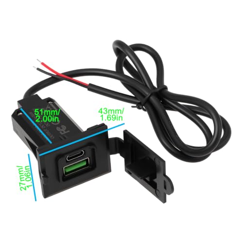 1 Pack Car USB Type-C Dual Port 36W Fast Charging QC3.0 PD 30W 12/24V for Vehicles