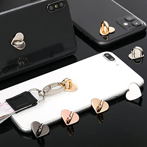 Moxweyeni 8 Pcs Heart Phone Charm Hook,Gold, Silver, Rose Gold, Black - color: Gold, Silver, Rose Gold, Black