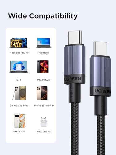 UGREEN 240W USB C Cable 2-Pack, Fast Charging for Laptops & Phones, 10FT - size: 10FT