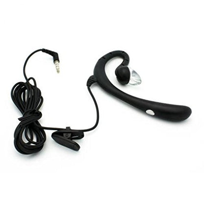 Wired Headset Mono Hands-Free Earphone 3.5mm Headphone Earpiece Boom Microphone Single Earbud Black for Verizon iPhone 6 Plus, 6S, 6S Plus