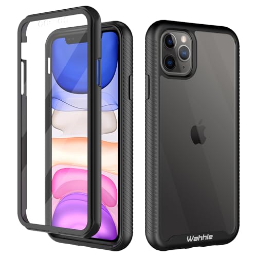 Compatible with iPhone 11 Pro Max Case, Built in Screen Protector Full Body Shockproof Slim Fit Bumper Protective Phone Cover 6.5'' Men Women-Black/Clear - size: iPhone 11 Pro Max