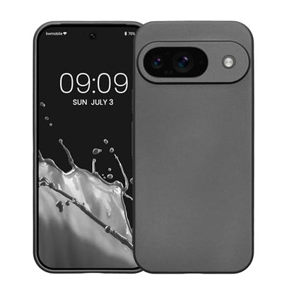 kwmobile Case Compatible with Google Pixel 9 Case -Soft TPU Back Phone Cover - with Metallic Look - Metallic Grey - color: Metallic Grey, size: Pixel 9