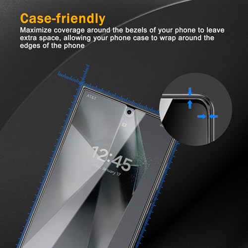 3 Pack Privacy Screen Protector for Samsung Galaxy S24 Ultra With 3 Pack Camera Lens Protector, Anti Spy Tempered Glass Film, 9H Hardness, Black Protector, Anti-Scratch, Bubble Free - size: Galaxy S24 Ultra FK33