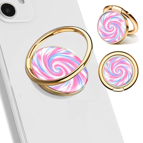 Cell Phone Ring Holder, Cute Phone Ring Grip Stand, 360°Rotation Funny Metal Kickstand Finger Grip Colorful Curve - color: Colorful Curve