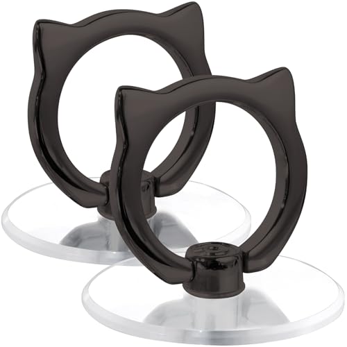 Cat Phone Ring Holder - EI Sonador Clear Cell Phone Ring Holder Transparent Stand Finger Grip (2 Black Cat) - color: 2 Black Cat